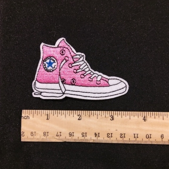 Pink High-Top Sneaker Patch Converse All STAR Iron ON - Picture 2 of 2